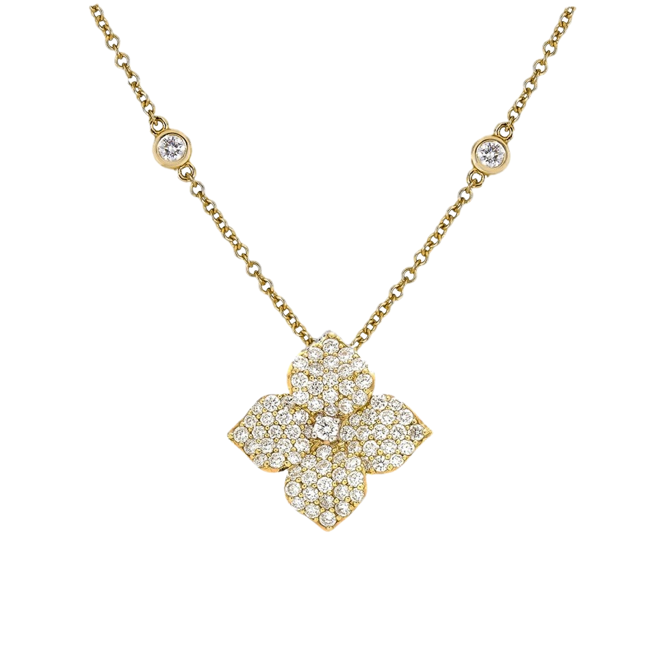 Yellow Gold Fiore Small Flower Necklace