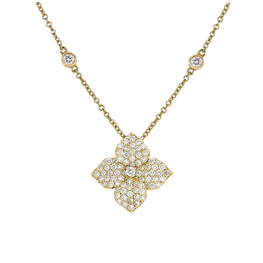 Yellow Gold Fiore Small Flower Necklace