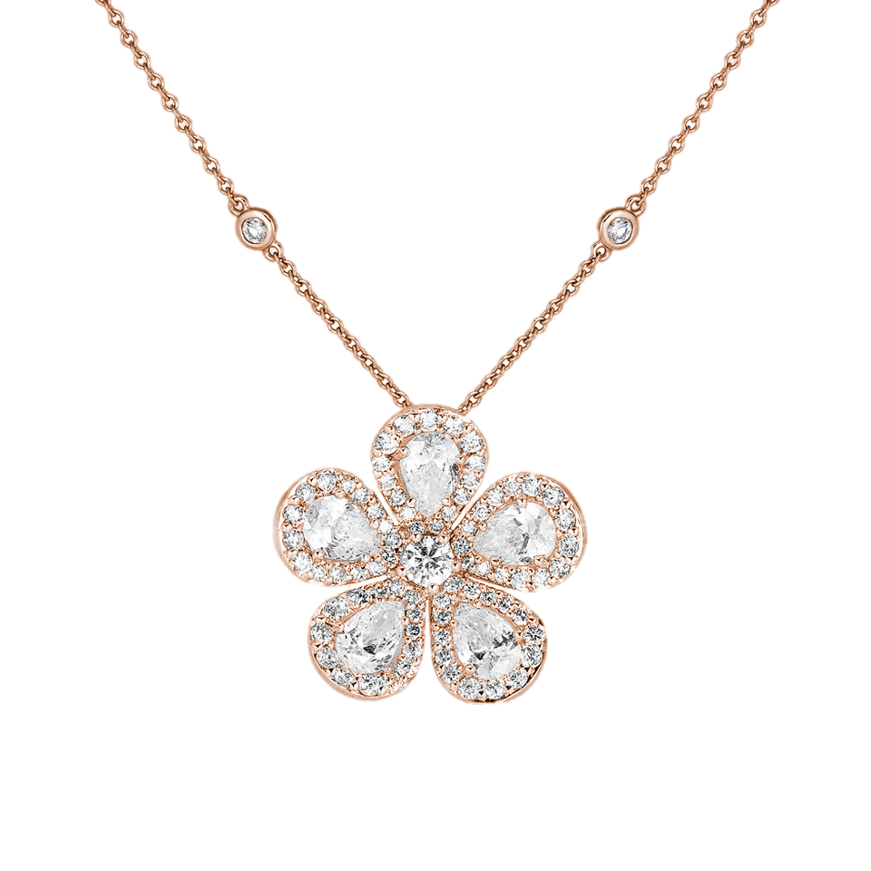Rose Gold Classic Flower Small Necklace