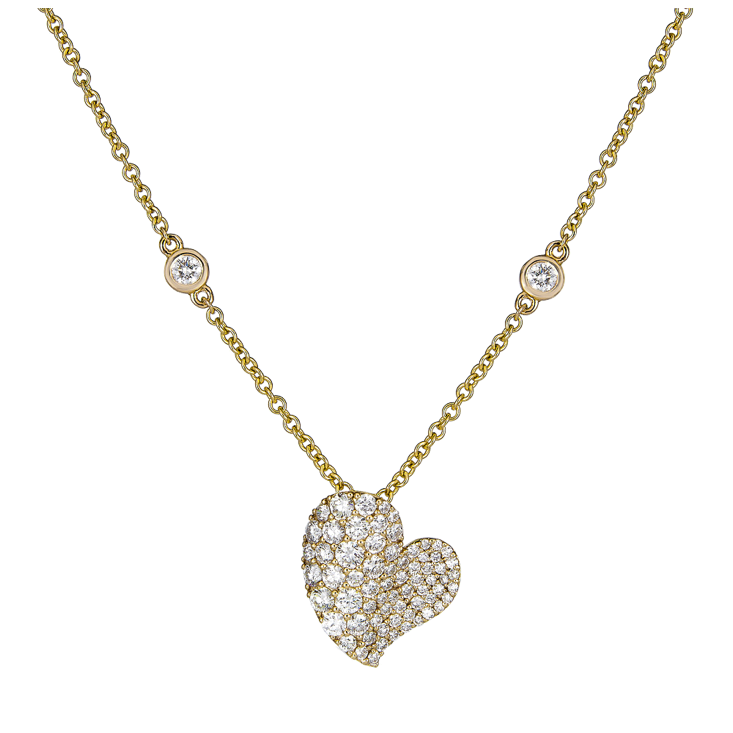 Yellow Gold Wave Heart Small Necklace