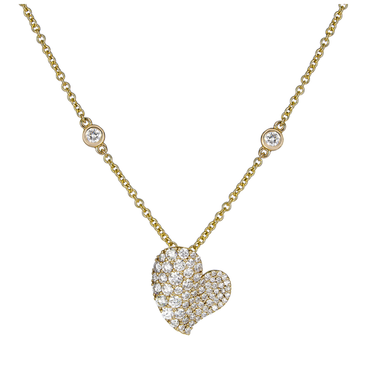 Yellow Gold Wave Heart Small Necklace