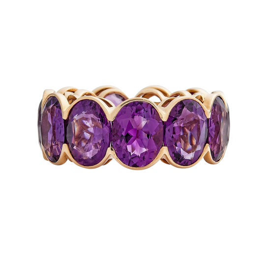 Rose Gold Pietra Oval Eternity Band - Amethyst