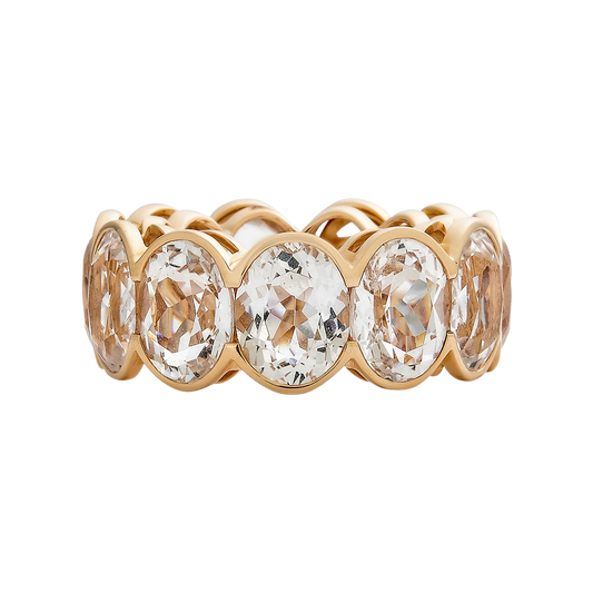 Rose Gold Pietra Oval Eternity Band - White Topaz