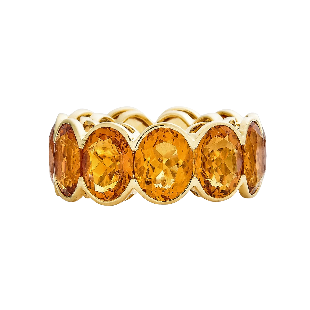 Yellow Gold Pietra Oval Eternity Band - Yellow Citrine