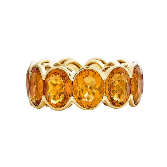 Yellow Gold Pietra Oval Eternity Band - Yellow Citrine