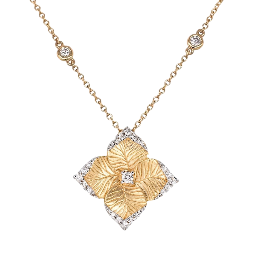 Yellow Gold Oro Fiore Large Flower Necklace