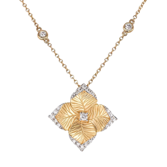 Yellow Gold Oro Fiore Large Flower Necklace