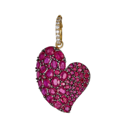 Yellow Gold Wave Heart Large Pendant