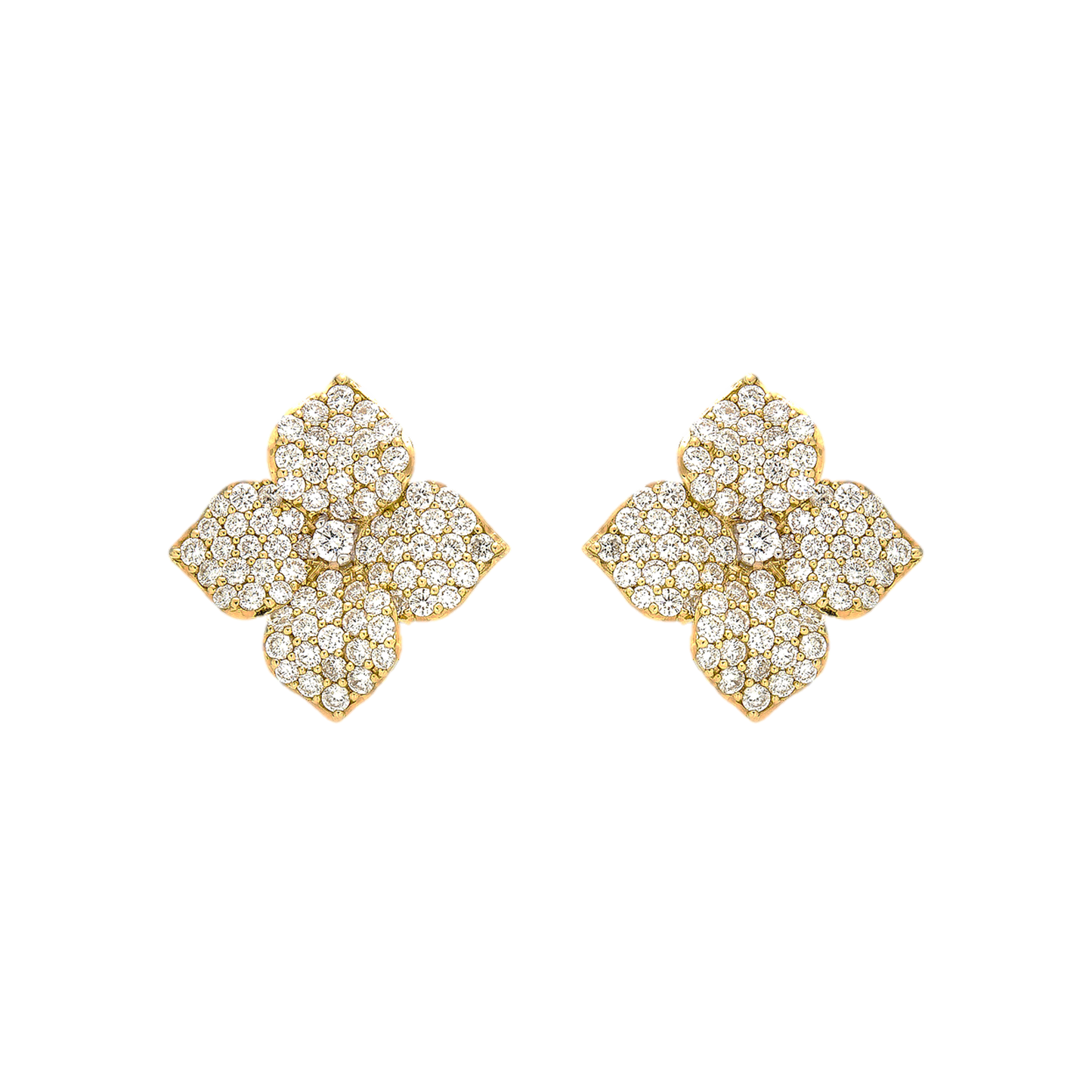 Yellow Gold Fiore Small Flower Earrings