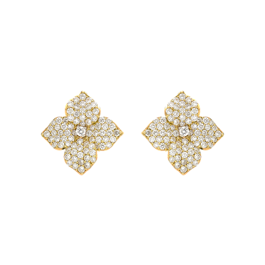 Yellow Gold Fiore Small Flower Earrings