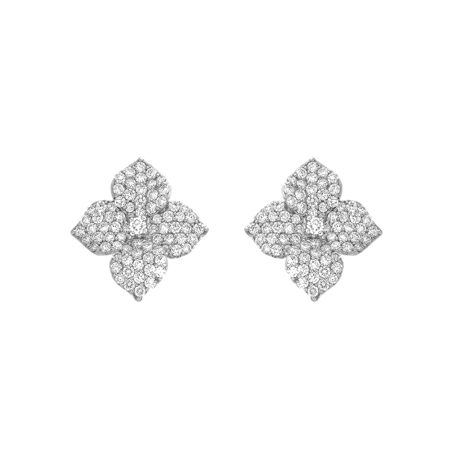 White Gold Fiore Small Flower Earrings