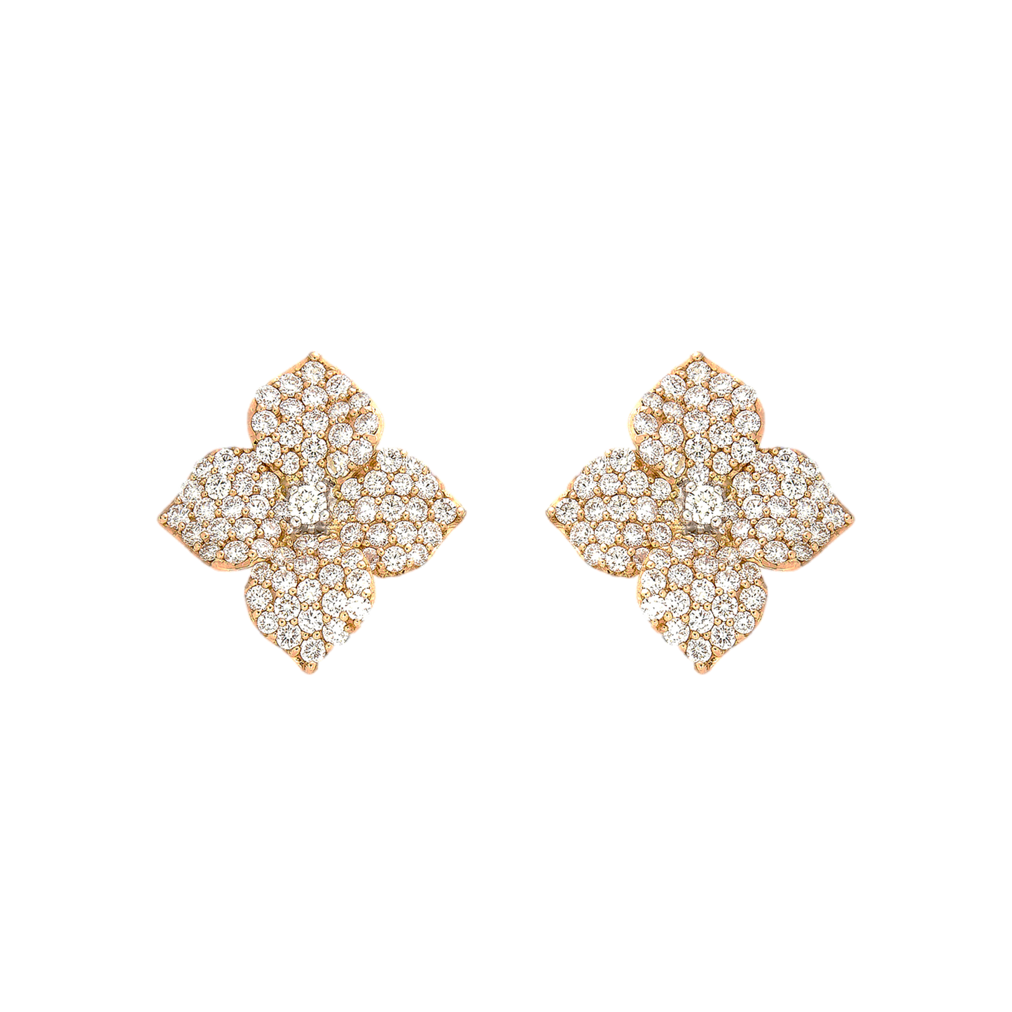 Rose Gold Fiore Small Flower Earrings