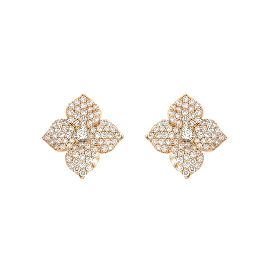 Rose Gold Fiore Small Flower Earrings