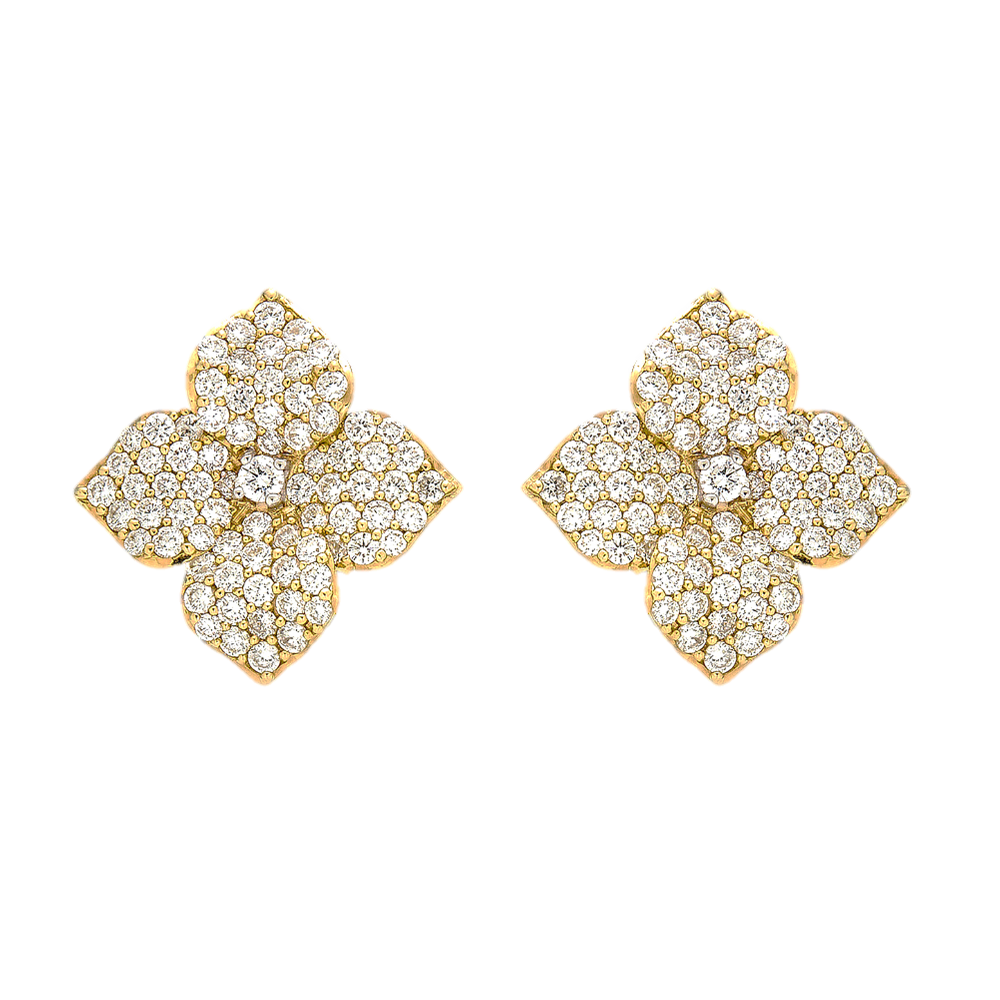 Yellow Gold Fiore Large Flower Earrings