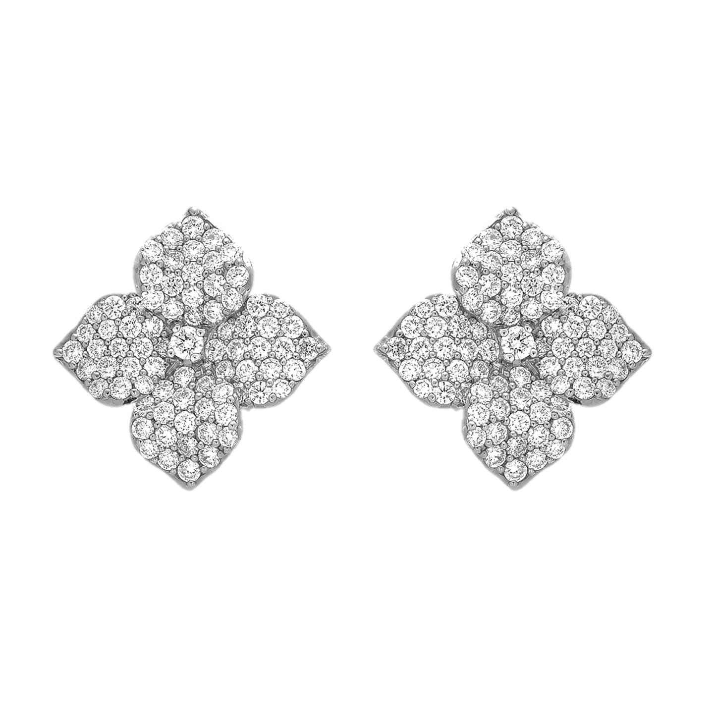 White Gold Fiore Large Flower Earrings