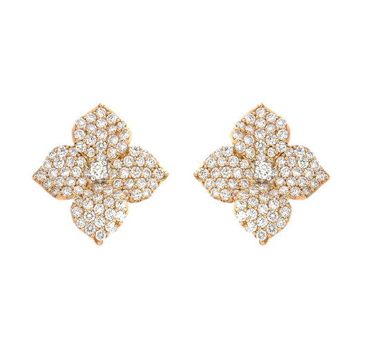 Rose Gold Fiore Large Flower Earrings