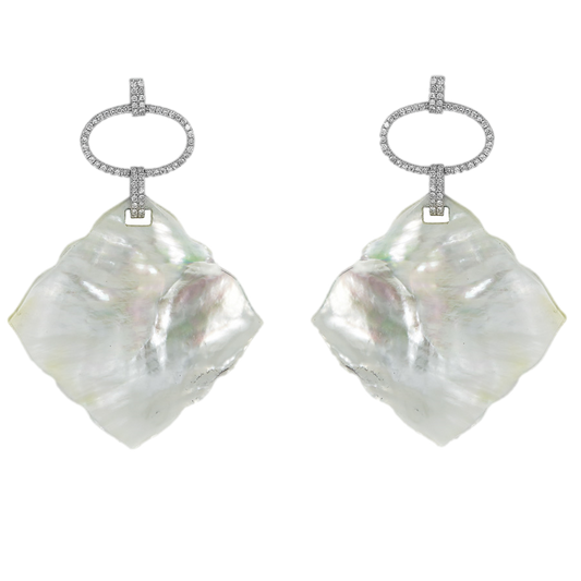 White Gold Capri Disc Earrings