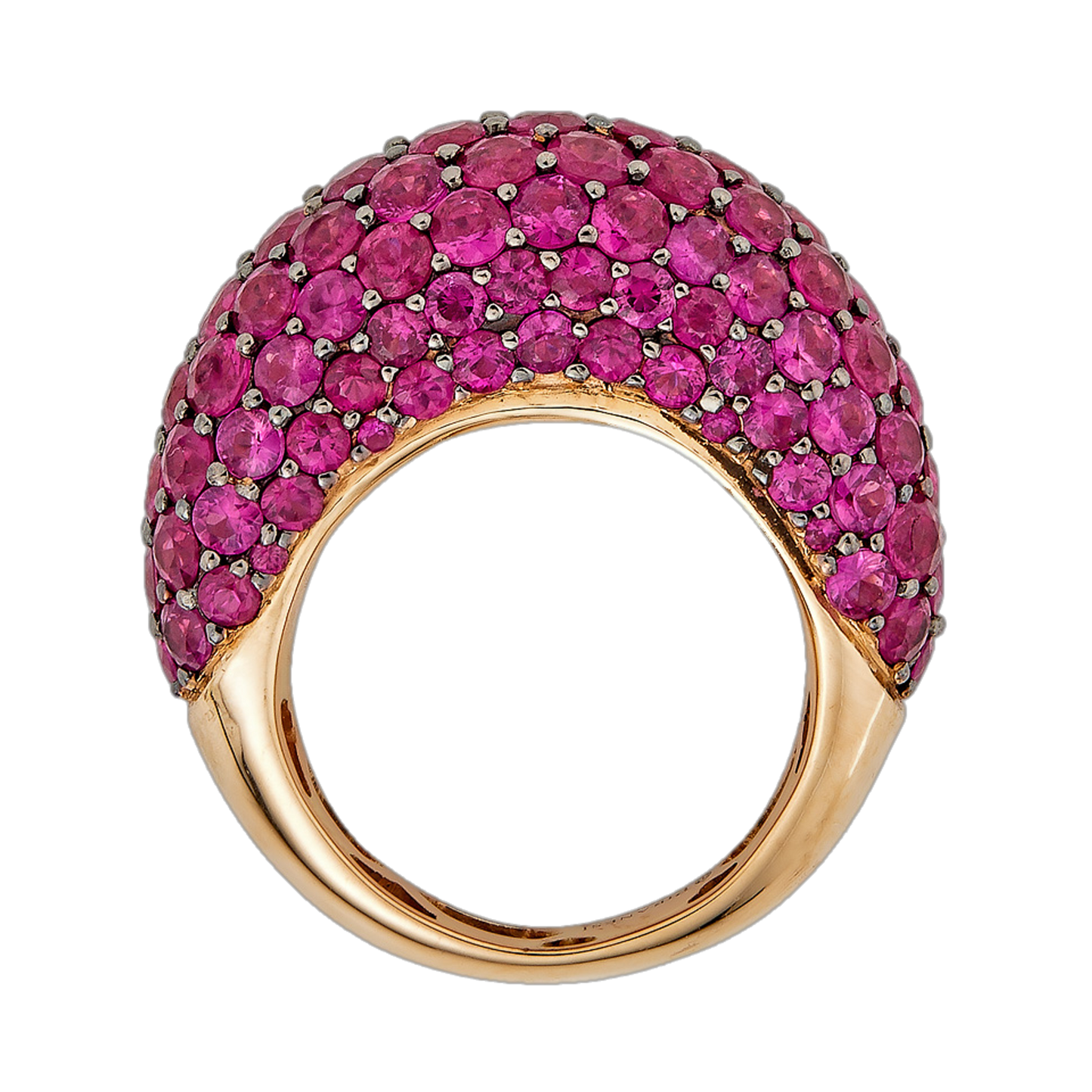 Rose Gold Dome Ring - Pink Sapphire