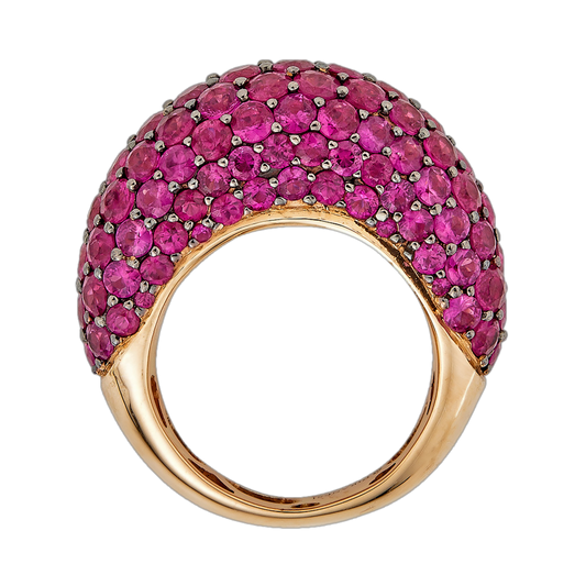 Rose Gold Dome Ring - Pink Sapphire