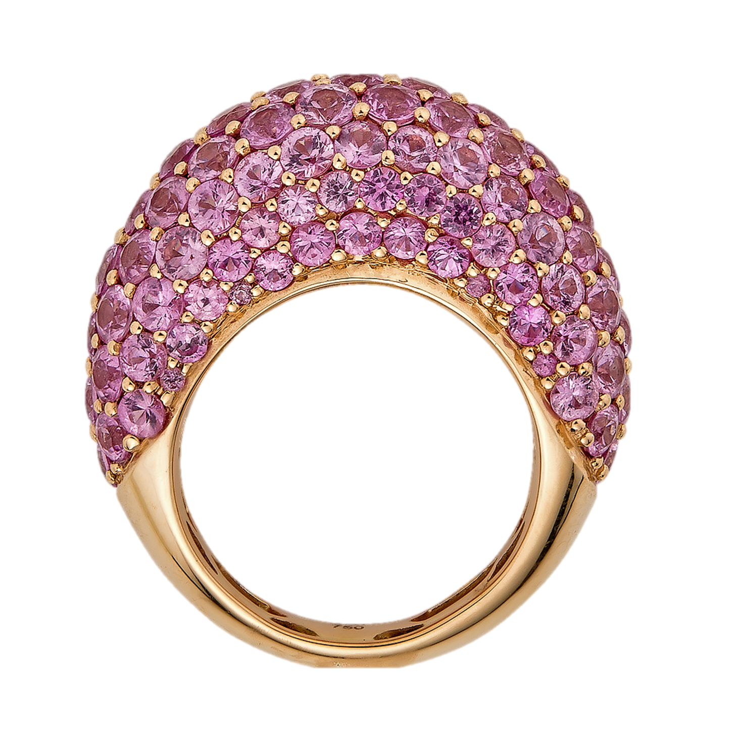 Rose Gold Dome Ring - Pink Sapphire