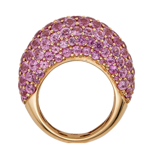 Rose Gold Dome Ring - Pink Sapphire