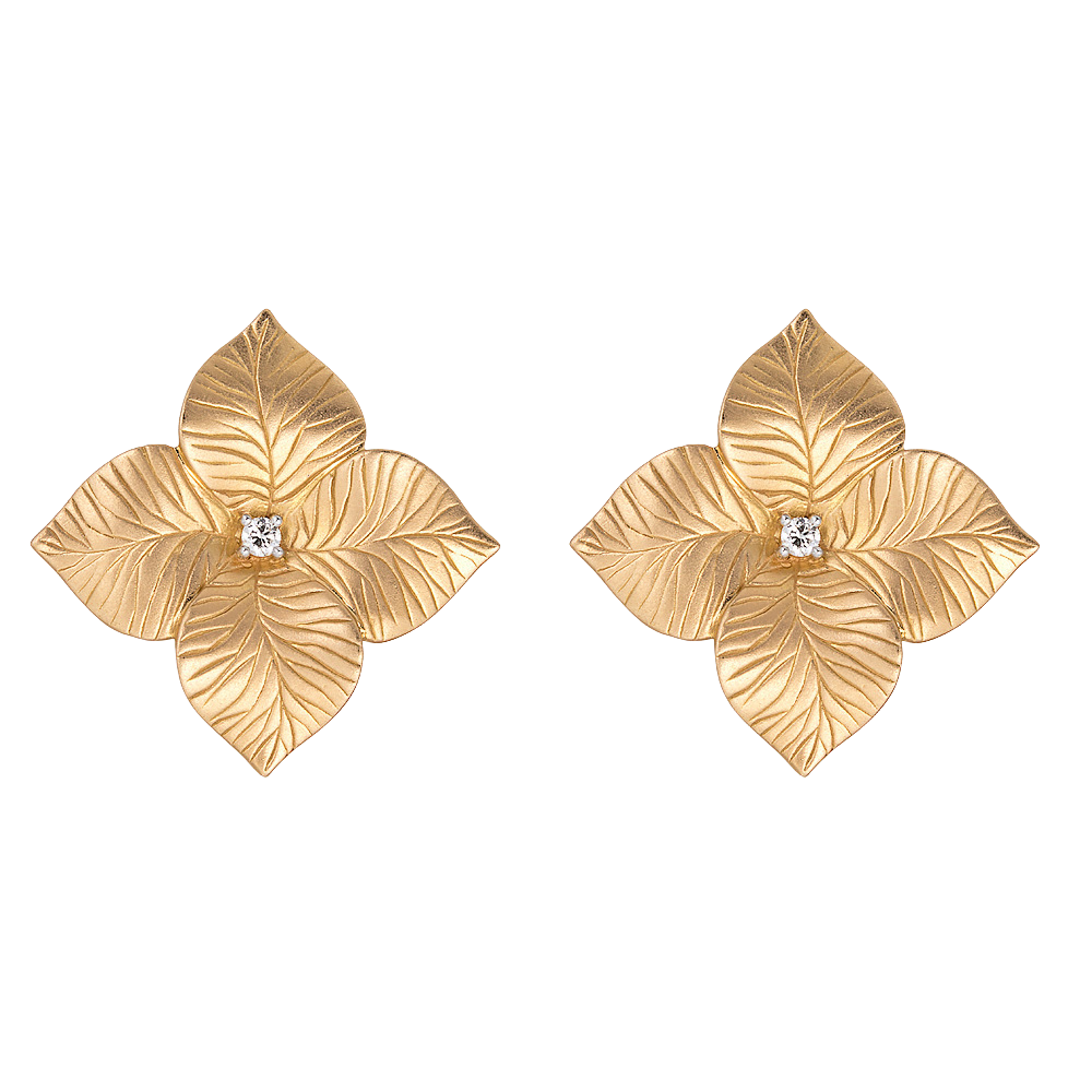 Yellow Gold Oro Fiore Large Flower Earrings
