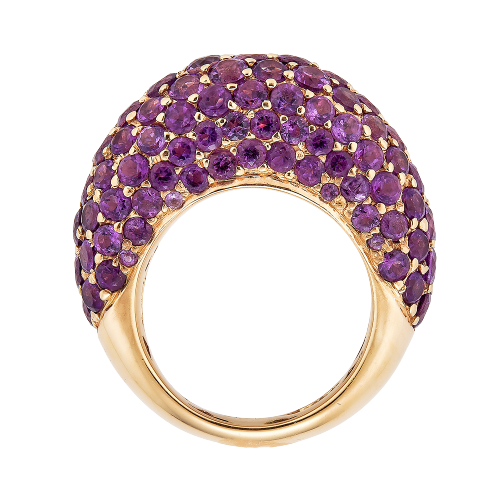 Rose Gold Dome Ring - Amethyst