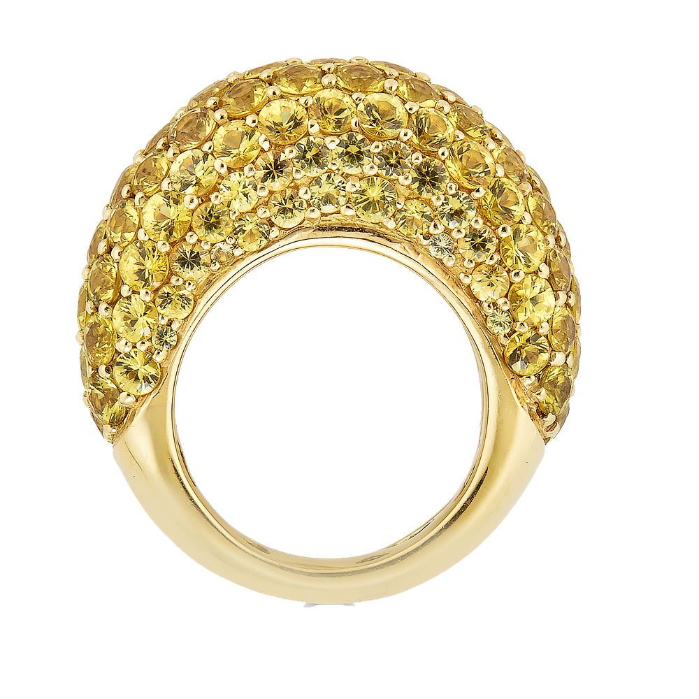 Yellow Gold Dome Ring - Yellow Sapphire