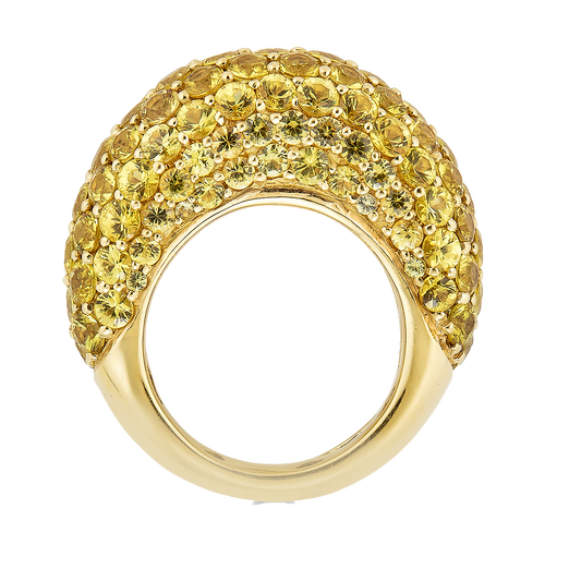 Yellow Gold Dome Ring - Yellow Sapphire