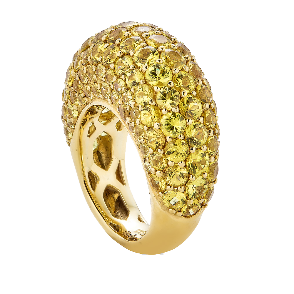 Yellow Gold Dome Ring - Yellow Sapphire