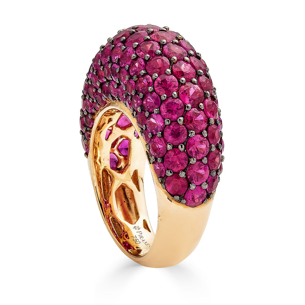 Rose Gold Dome Ring - Pink Sapphire