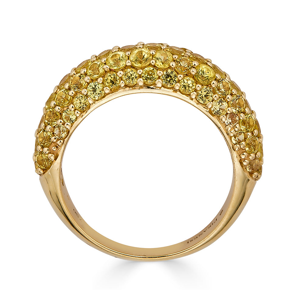 Yellow Gold Dome Small Ring - Yellow Sapphire