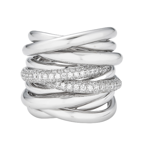 White Gold Oro Wave Ring