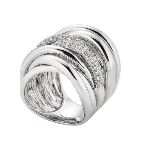 White Gold Oro Wave Ring