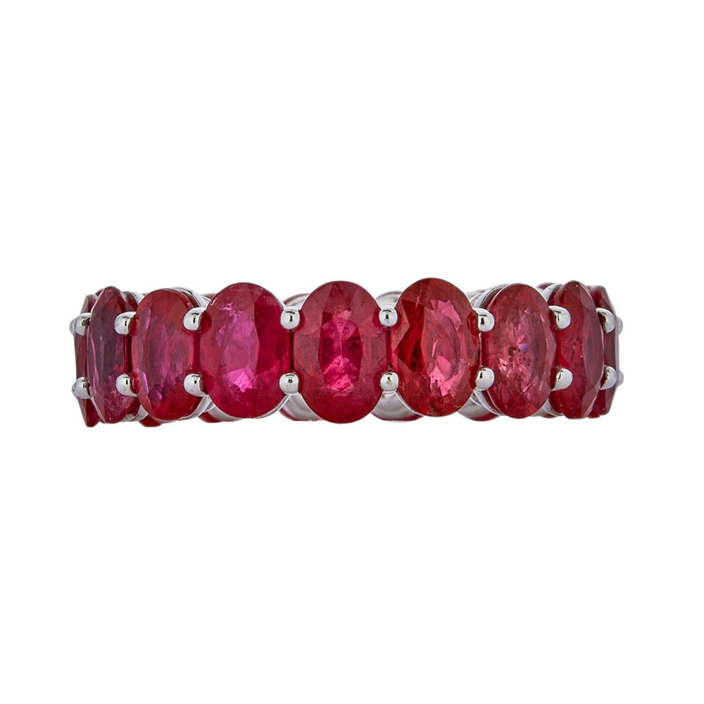 White Gold Eternity Oval Band