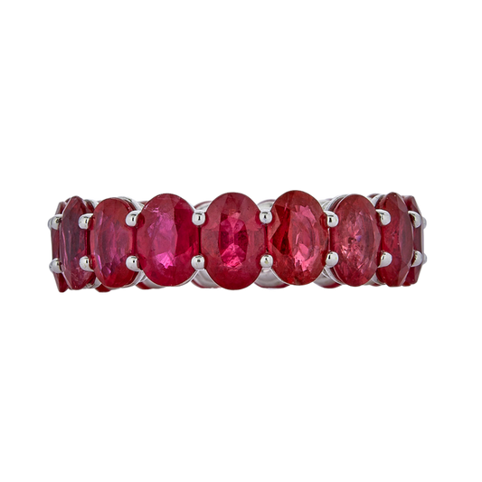 White Gold Eternity Oval Band