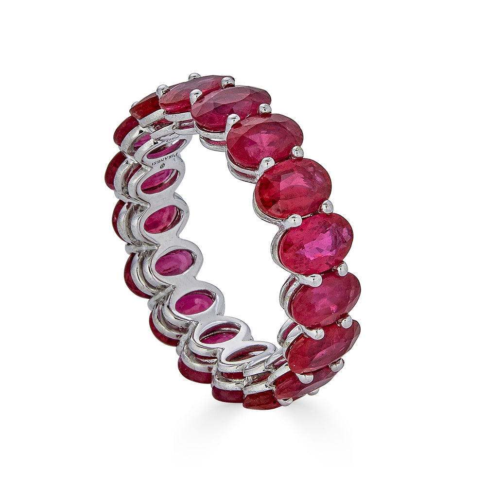 White Gold Eternity Oval Band