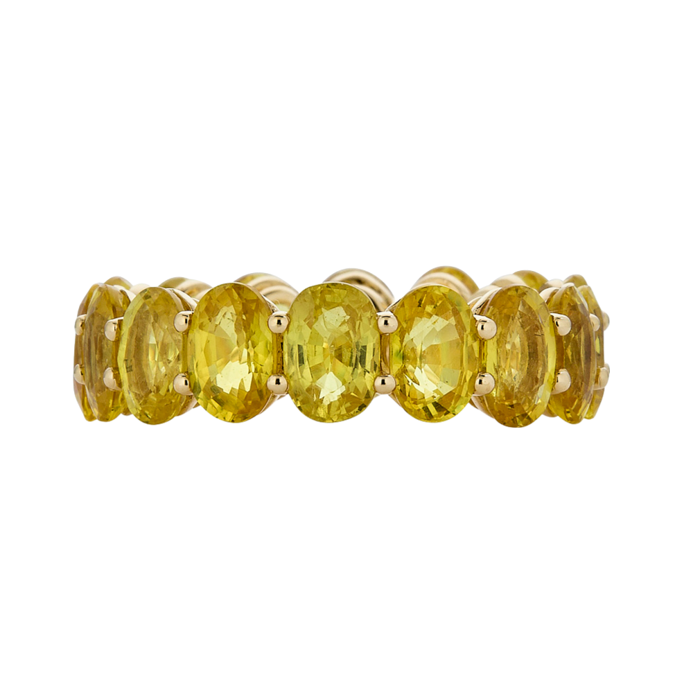 Yellow Gold Eternity Oval Band - Yellow Sapphire