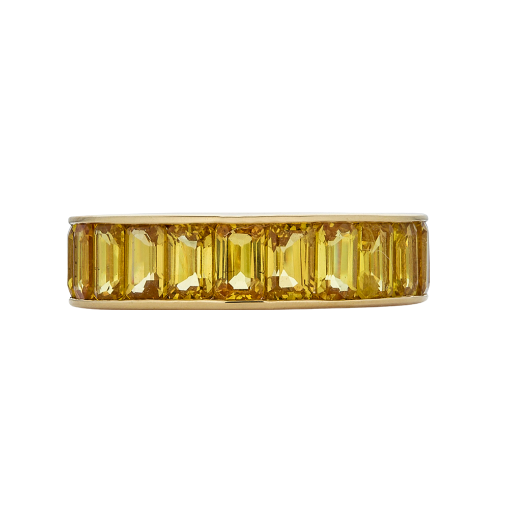 Yellow Gold Eternity Channel Set Band - Yellow Sapphire