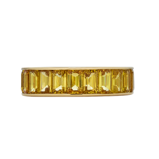Yellow Gold Eternity Channel Set Band - Yellow Sapphire