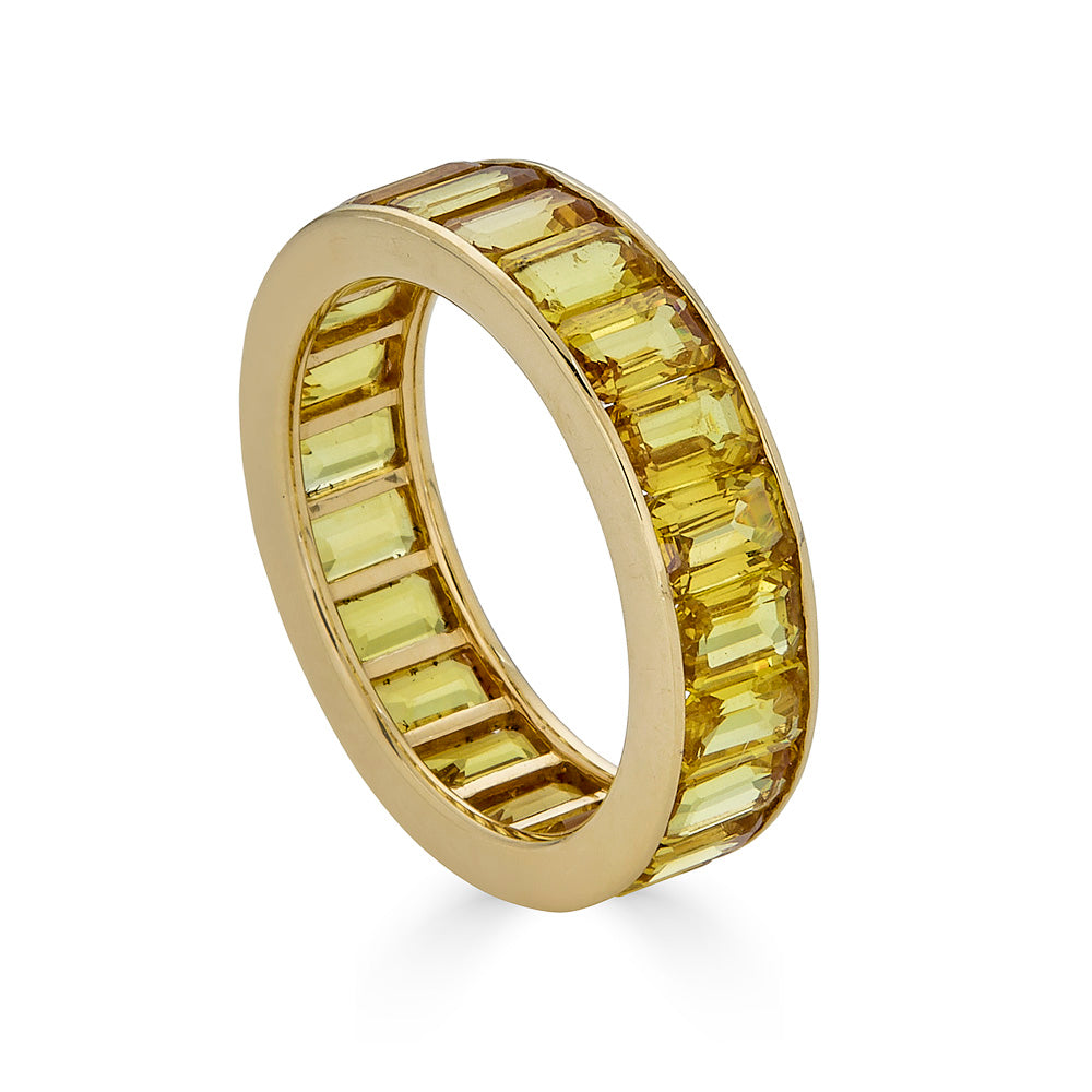Yellow Gold Eternity Channel Set Band - Yellow Sapphire
