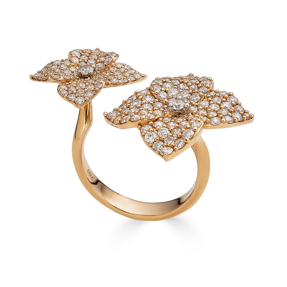 Rose Gold Fiore Double Flower Ring