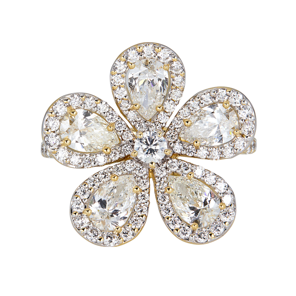 Yellow Gold Classic Flower Ring