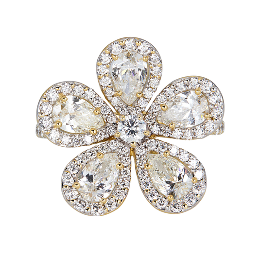 Yellow Gold Classic Flower Ring