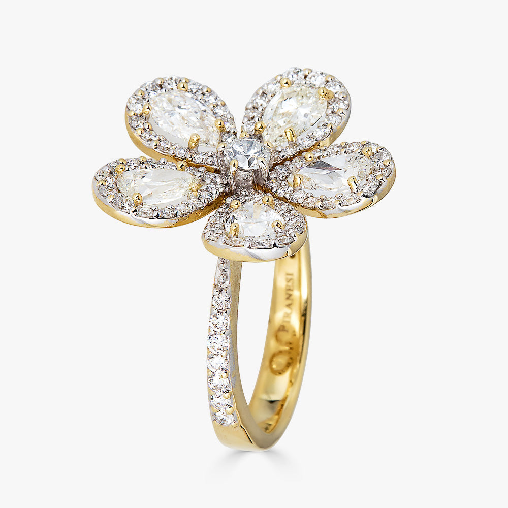 Yellow Gold Classic Flower Ring