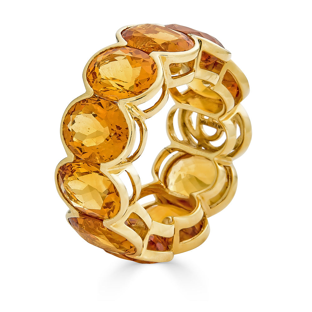 Yellow Gold Pietra Oval Eternity Band - Yellow Citrine