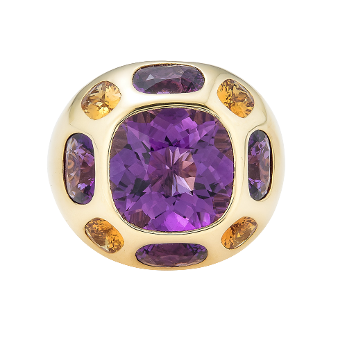 Rose Gold Pietra Ring - Amethyst