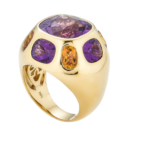 Rose Gold Pietra Ring - Amethyst