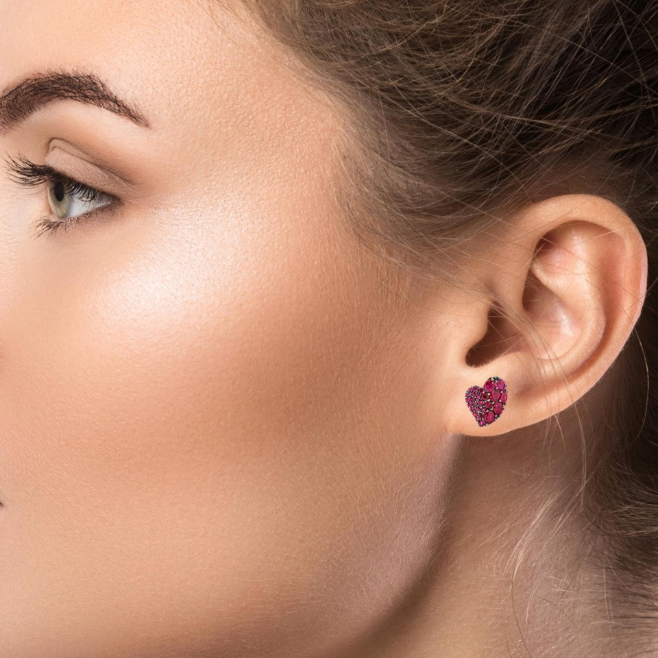 Yellow Gold Wave Heart Small Earring
