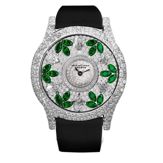 Passion Sparkle White & Green White Gold Watch
